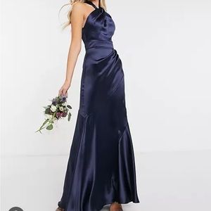 ASOS Satin Halted Maxi Formal Dress